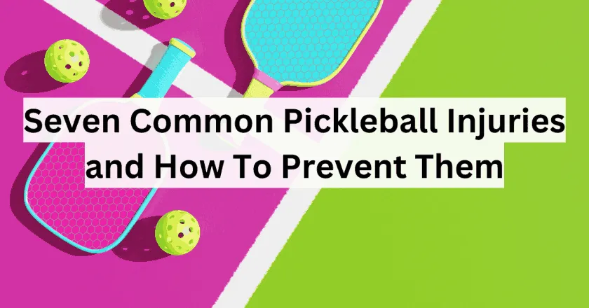 A Man put Two Pickleball Paddles on the court who is talking about most common pickleball Injuries