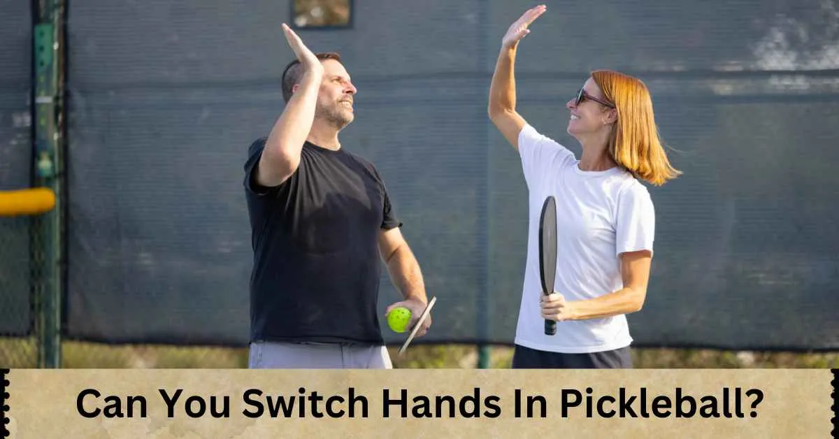 can youCan You Switch Hands In Pickleball a men and women holding paddles and a ball